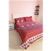 GX GARGIX Set Completo 2 Piazze Matrimoniali Flanella Scozzese rosso Natale (NAR-5)