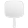 PROTECLE Specchio a mano extra large, specchio portatile con manico (quadrato bianco, 31,5 x 22,9 cm)