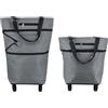 Beowanzk Carrello per la spesa pieghevole, pieghevole, per supermercati e spesa, colore: grigio