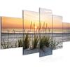 Runa Art - Quadri Spiaggia Tramonto 200 x 100 cm 5 Pezzi XXL Decorazione Murale Design 043751a