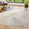 TAPISO Golden Tappeto Moderno Soggiorno Motivo Floreale Fiori Foglie Palma tonalità Panna Oro Verde Salotto Camera Sala Cameretta Ragazzi Ufficio Oeko-Tex 200 x 250 cm