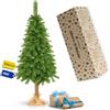 SPRINGOS Albero di Natale Artificiale Pino Tronco Naturale Sacco di iuta 220 cm