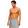 Carenesse Kilt Sauna Uomo Grigio I Telo Sauna in Spugna 100% Cotone Morbido Vestito da Sauna Taglia Unica con Elastico Flessibile in Vita e Chiusura a 5 Bottoni
