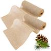 DAJAVE Runner da Tavola in Juta Tessuto in Fibra Naturale Juta Rotolo Marrone, Tagliabile Ideale per Matrimoni ed Eventi, Tessuto al Metro con Rotolo in Juta Marrone, Tappeto Juta (28CMx10M)