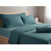 Viterbo Biancheria Completo Letto Coordinato Set Lenzuola In Morbido E Caldo Pile In Tinta Unita Singolo 1 Piazza E Mezzo Matrimoniale (Verde, Singolo, 1 Piazza)