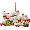 iDIY Famiglia Decorazioni Natale 2025 Personalizzate - Ornamento Albero di Natale con Nomi Famiglia 2-12 Persone, Pupazzo di Neve in Resina con Incisione Laser, Regali Natalizi per Famiglias,10 persone