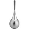 Estink Spazzola WC Bagno con Porta Scopino, Base in Acciaio Inossidabile e Manico in Plastica ABS, Colore Argento