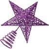 MAGICLULU Stelle in Cima All'albero Di Natale Puntale Per Albero Di Natale Glitterato Luci a Led Stella Viola Dell'albero Di Luci Stellari Adesivi Filo Ferro Da Stiro Viola,porpora