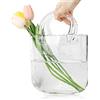 DBREAKS Vaso per borsa in vetro, cesto da scrivania decorativo, portafoglio fatto a mano trasparente