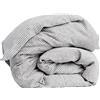 MLH MY LINEN HOME My Linen Home Copripiumino in Lino Lavato (100% Stonewashed) Piumino singolo 140x200 cm, Strisce I Ipoallergenico, Termoregolazione e Traspirazione I Lavabile in lavatrice