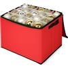 PALUPLUS Scatola Porta Palline di Natale, Misura 43x35x35 cm, fino a 80 Scomparti Modulabili, Contenitore Organizer con Cerniera e Maniglie, Custodia Impermeabile, Box per Addobbi Natalizi -7977C