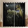 Loussiesd Tenda per finestre, motivo: dinosauro T-rex, a tema Jurassic Park, per la stanza di bambini e ragazzi, motivo animale in 3D, tenda ipoallergenica, 132 x 160 cm (larghezza x lunghezza), 2 pannelli