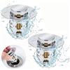 GEARMAX 2 Pezzi Tappo Lavandino Bagno,Filtro Tappi Lavandino Bagno con Filtro Anti Clogging Tappi Lavandino Filtro Filter Lavandino Cucina Adatto per Scarichi e Lavelli da 34 mm - 40 mm (Argento)