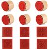 Fhioevt 12 Pezzi Timbri per Argilla Ceramica timbri di Gomma in Legno Motivo Fiori Timbro Rotondo e Quadrato Vintage timbro per Scrapbooking Album Biglietti Pasticcini Decorativi Timbri Set