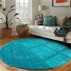 Carpettex Shaggy Tappeto Salotto Moderno 160 cm Rotondo Turchese - Tappeto per scendiletto Camera da Letto, Soggiorno y Cucina - Tappeto Fluffy y Morbido, facile manutenzione, Monocromatico