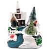 Glac Store Giostrina Villaggio di Natale Scenario Natalizio Castello in Movimento con Luci e Musica Suoni Animato Decorazione vari modelli (Chiesa Scenario Natale)