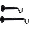 EVIDECO Migliori vendite - Muro di Sostegno Estensibile E Bar Regolabile per Le Tende, Ø 19 Mm, Lunghezza 18-25 Cm, di Colore Nero, (1 Lotto 2 Aste Titolari)