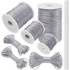 LEREATI Filo Nylon per Braccialetti 0.8mm x 50m Coda di Topo Cordoncino per Collane Filo Non Elastico per Braccialetti Resistente Filato Gioiello, Filo per Macrame, Perline, Fai da Te (Grigio Argento)