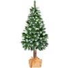 SPRINGOS Albero di Natale 220 cm in pino diamantato con tronco naturale per neve artificiale