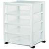 Stefanplast Cassettiera Libera 4 Cassetti Bca, 40 x 40 x 80 cm, Bianco Opaco