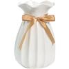 JUZAI 19 CM Vaso Fiori Bianco Ceramica per Pampas, Vaso Cilindrico Decorativo da Interno Design Moderno Elegante Classici