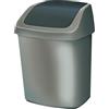 Curver, Pattumiera con Coperchio Basculante, Grigio (Argent/Anthracite), 10 Litri