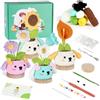 CHSEEO kit Uncinetto Principianti, 4 PCS Disegni Uncinetto Set con Tutorial Video Amichevoli, Adatti Come Regalo di Compleanno, Ringraziamento, Natale