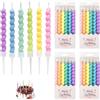 Ksywydu 24 Candele Di Compleanno, Candele A Spirale Tessute Multicolori per Torta Di Compleanno, Candele Al Macaron Senza Profumo Con Supporti, Candele Decorative Lunghe Tagliate Per Festa, Natale