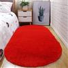 Treer Tappeto Ovale Salotto Moderno Pelo Corto Lavabile Morbido Tappeti per Soggiorno Tappeti per Interni Morbidi Tappeti, per Divano Camera da Letto Home Decor (Rosso,80x160cm)