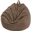 FANSU Copertura per Poltrona Sacco Puff Poltrona Senza Riempimento, Poltrona a Sacco Pigro Poltrona, Velluto a Coste Pouf Poltrona per Adulti e Bambini (100x120cm,Marrone)