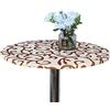 Cozomiz Geometrico Copritavolo Sotto Tovaglia Rotonda Rettangolare Tavolino Lavabile Antimacchia Kitchen Decoration per Tavola da Pranzo Beige 120cm Taglio Aderente Rotondo