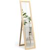 LIFEZEAL 2 in 1 Specchio da Parete, da Terra Lungo, Specchio da Pavimento Ingresso Senza Carda Specchiera Rettangolare, 155x37cm per Soggiorno, Camera da letto, Bagno, Moderno, Elegante (naturale)