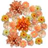 Guyode 40 Pezzi Fiori Artificiali, Multicolore Finti per Decorazioni, Mini Fiori Decorativi Stoffa Artificiali Testa Finta per La Casa di Nozze Ghirlanda (Serie Gialla)