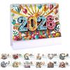 CXINLky Diamond Art Painting Calendario 2026, Diamond Art Natale da scrivania con supporto, calendario da tavolo con lista delle cose da fare sul retro