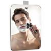 DONGDA Acrílico Specchio da Bagno, Specchio da Barba per Doccia, Infrangibile Specchio da Trucco, Specchio Doccia con 1 Gancio Adesivo, Piccolo Specchio Leggero Specchi da Parete per Bagno, 25cmx20cm