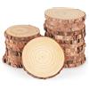 ilauke Confezione da 16 dischi rotondi in legno, 9 - 10 cm, naturali, circa 10 mm di spessore, per fai da te, artigianato, matrimonio, decorazione di Natale, dischi per albero