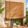 Generico Tenda a Rullo da Esterno In Bambù Filtrante la Luce, Altezza 120 150 160 180 200 220 240 Cm, Tenda a Rullo Romana, Tende in Bambù per Finestre di Casa, Giardino e Veranda(W115cm x H160cm)