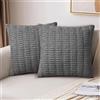 AUAUY Copricuscini Divano in Velluto a Coste, 45x45cm Federe Cuscini Divano, Copricuscini Decorativi Morbidi Quadrati con Cerniera, per la Decorazione Domestica, Soggiorno, Camera - Grigio Scuro