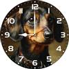 Geroclonup Orologio da parete con bassotto, 25 cm, rotondo, in legno, funzionamento a batteria, silenzioso, senza ticchettio, decorazione da parete per casa colonica, soggiorno, camera da letto