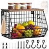 Dinhauyon Stoccaggio di verdura e frutta, cesto di frutta, porta frutta impilabile con coperchio in legno,tavolino da cucina, cesto di stoccaggio a parete per spuntini di pane di verdura e frutta