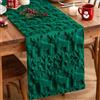 Artscope Runner da Tavolo in Lana Corta Velluto per Natale 40x240cm , Decorazioni a Tema Natalizio per del Tavolo da Pranzo Cucina Feste Fattoria (Verde - Fiocchi di Neve e Cervo)
