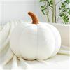 EXQUILEG Cuscino decorativo in peluche 3D a forma di zucca, regalo di compleanno, per cameretta dei bambini, divano (bianco, 20 cm)