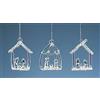 Toyland Set di 3 palline dell'albero di Natale presepe di vetro - Ogni 7 cm x 4 cm