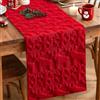 Artscope Runner da Tavolo in Lana Corta Velluto per Natale 40x240cm , Decorazioni a Tema Natalizio per del Tavolo da Pranzo Cucina Feste Fattoria (Rosso - Fiocchi di Neve e Cervo)