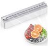Quasziwa Dispenser Pellicola e Alluminio a Parete - Taglia Pellicola da Cucina di Aspirazione Magnetica, Distributore di Alluminio Film e Carta Stagnola con Taglierine Affilate con 50m Film, Bianco