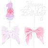 TaleMoon Candele di compleanno Numero 1, 3D Rosa Candela Numero 1, Farfalla Decorazione Torta Compleanno, Topper Happy Birthday, Candele Torta Topper Decoration per Festa Matrimonio Sconto Laurea
