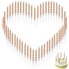 Eiaigky 50 Pezzi Candeline Compleanno Decorative Metalliche, Candele Torta Compleanno Sottili con Supporti, Ideali per Anniversari, Nozze, Feste, e Decorazioni Eleganti di Torte e Dolci (Champagne)