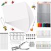LUZOON 213 Pezzi Kit di Plastica Termoretraibile, Includere A4 20 Fogli di Plastica Termoretraibile Trasparente Senza Motivi, Portachiavi, Perforazione (Set A4 - senza motivo)
