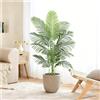 FSOHOI Finto albero di palma artificiale con 18 tronchi e vero Design corteccia, poliestere Premium, palma del paradiso tropicale in vaso (nero, 120CM)