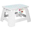 SPLENDOLE Piccolo sgabello pieghevole da 22 cm, antiscivolo, compatto, pieghevole, in plastica, facile da riporre, perfetto per cucina o bagno (bianco)